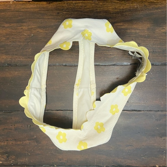 New! For Love And Lemons White Yellow Floral thong Bikini Bottom 1894 - Picture 6 of 12